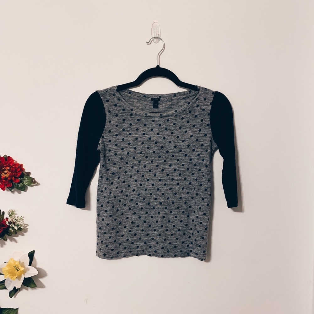 J. Crew Polka Dot Raglan Baseball Tee